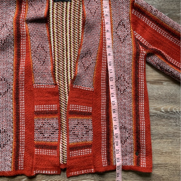 Stone Row Anthropologie Orange Open Front Sweater S - Picture 7 of 7